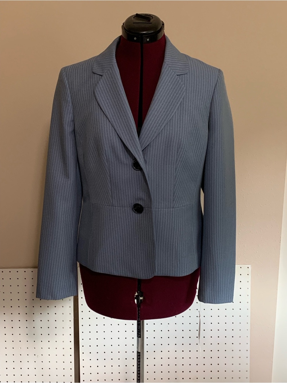 Evan Picone Blue Pinstripe Tailored Blazer